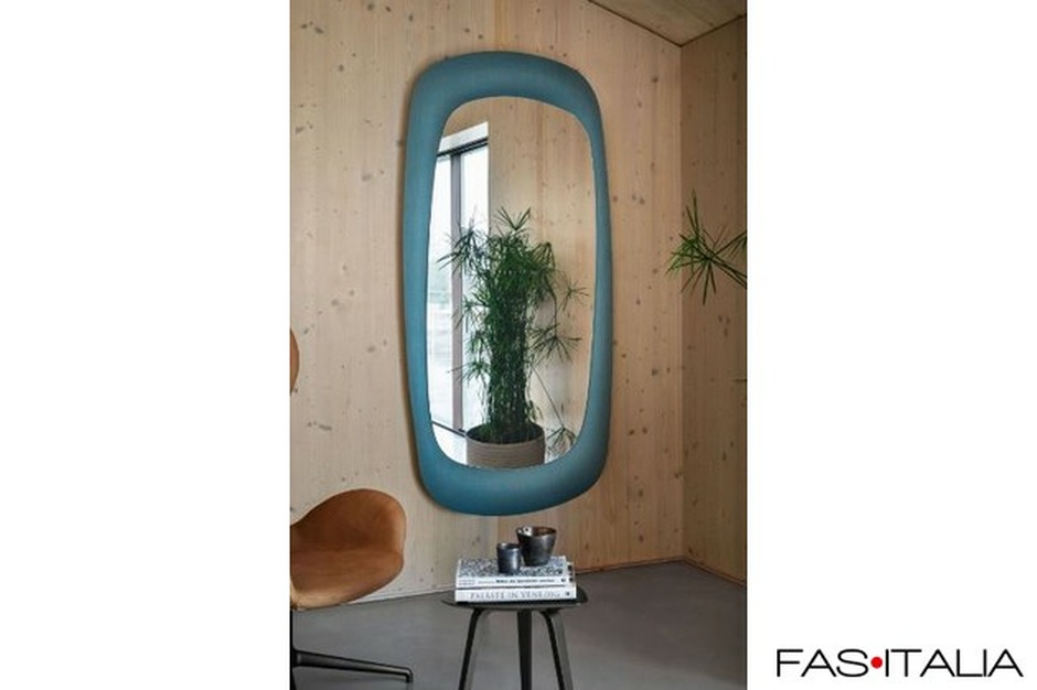 Specchio vetro fumè h 200 cornice rivestita