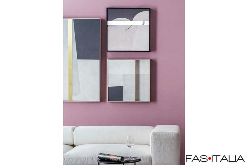 Quadro materico con fascia decorativa