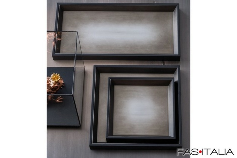 Vassoio in MDF e metallo 40x40 cm