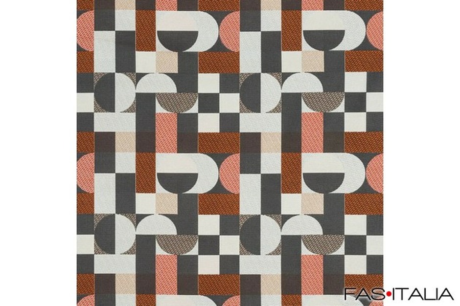 Tessuto jacquard con motivi geometrici