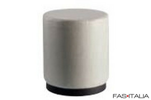 Pouf cilindrico con zoccolo in tessuto o ecopelle