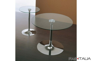 Tavolo in vetro Ø 100cm con base in acciaio