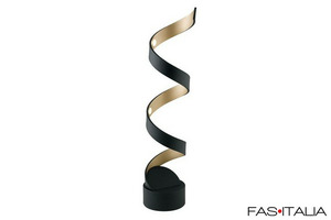 Abat-jour in alluminio nera e oro a spirale